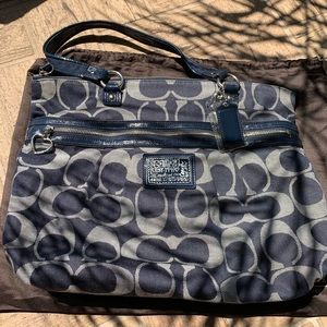 Authentic Coach poppy denim signature tote